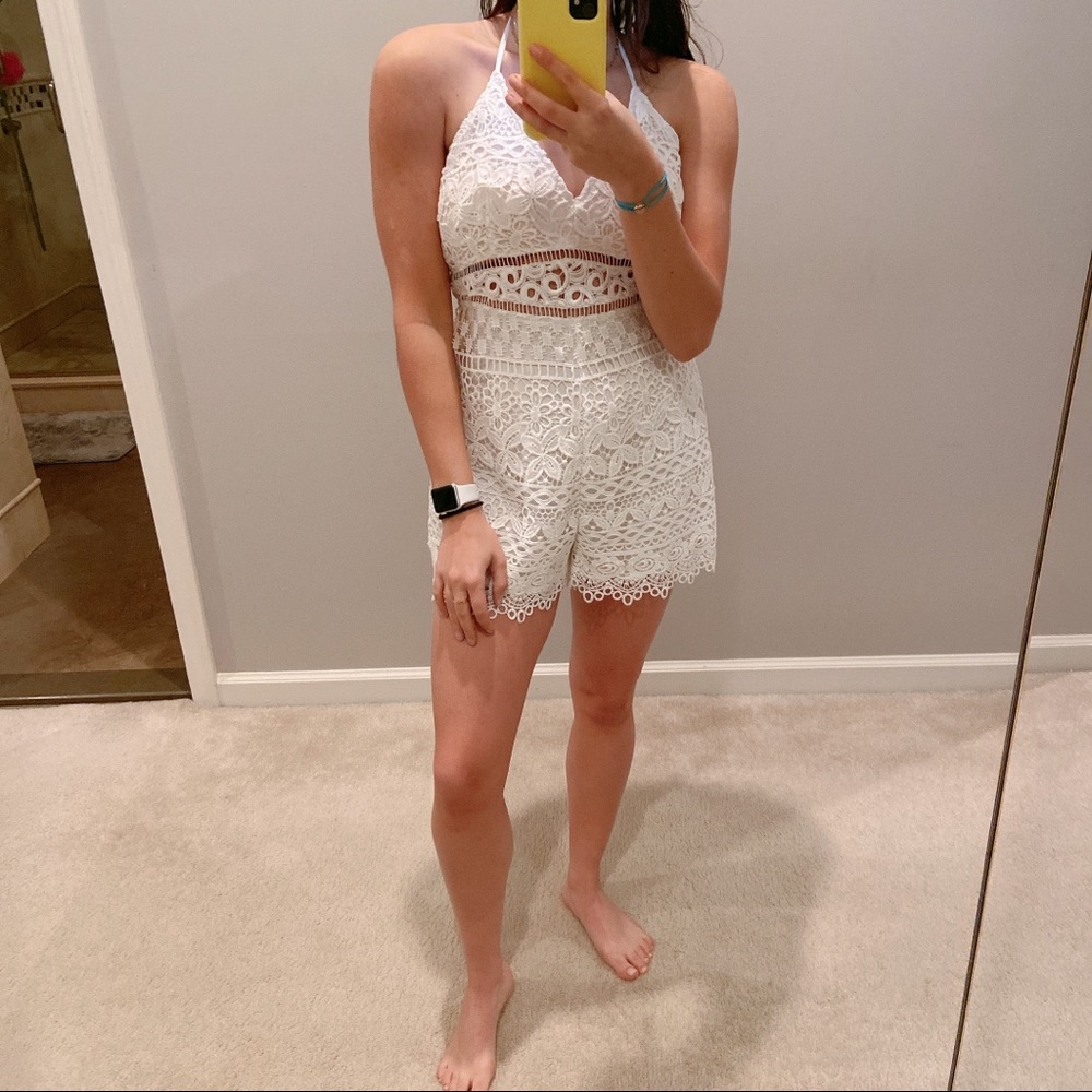 White lace romper